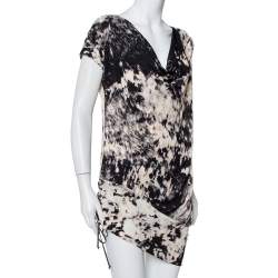 Pre Owned Just Cavalli Multicolor Abstract Printed Knit Tie Detail Mini Dress M