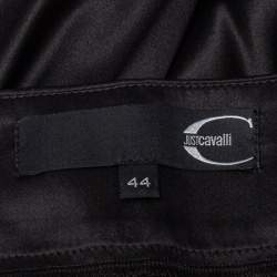 Pre Owned Just Cavalli Black Satin Paneled Maxi Skirt M
