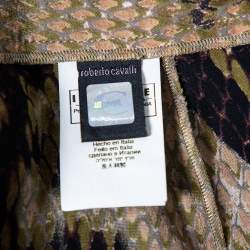 مملوكة مسبقًا Just Cavalli Multicolor Snakeskin Printed Silk Ruffled Maxi Skirt L