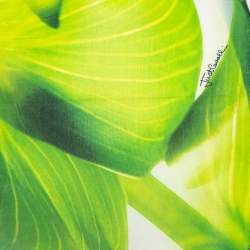 Pre Owned Just Cavalli Green Leaf Printed Knit Scoop Neck Sheath Dress M