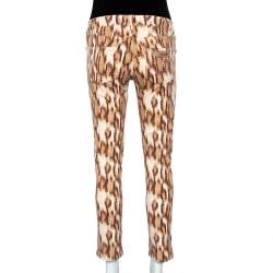 Just Cavalli Beige Animal Printed Denim Jeans M