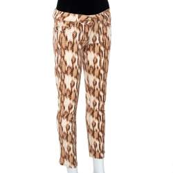 Just Cavalli Beige Animal Printed Denim Jeans M