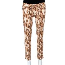 Just Cavalli Beige Animal Printed Denim Jeans M