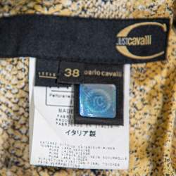 Pre Owned Just Cavalli Black Wool Velvet Ruffle Detail Coat S