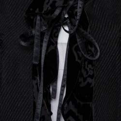 Pre Owned Just Cavalli Black Wool Velvet Ruffle Detail Coat S
