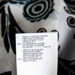 Pre Owned Just Cavalli Monochrome Printed Silk Sleeve Tie Detail Top M