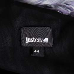 Pre Owned فستان جست كافالي ملتف شيفون مطبوع بنفسجي مقاس وسط (ميديوم)