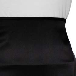 Pre Owned Just Cavalli Black Satin Paneled Maxi Skirt L