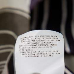 Pre Owned Just Cavalli Multicolor Geometric Printed Silk Stripe Detail Cropped Kaftan Top M