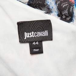 Pre Owned Just Cavalli Multicolor Printed Tulle One Shoulder Maxi Dress M