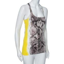 Pre Owned Just Cavalli Multicolor Snake Print Cotton Tank Top S
