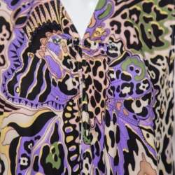 Pre Owned Just Cavalli Multicolored Printed Silk Knit Sleeveless Top M