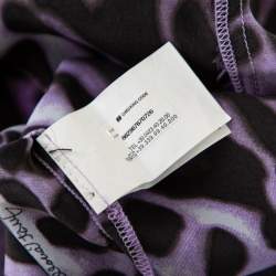 Pre Owned Just Cavalli Purple Leopard Print Silk Button Front Shirt M