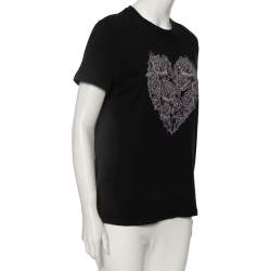 Pre Owned Just Cavalli Black Printed Short Sleeve T-Shirt L