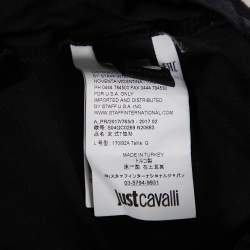 Pre Owned Just Cavalli Black Printed Short Sleeve T-Shirt L