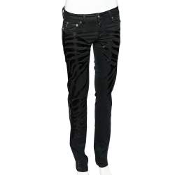 Pre Owned Just Cavalli Black Denim Crystal Embellished Slim Fit Jeans M