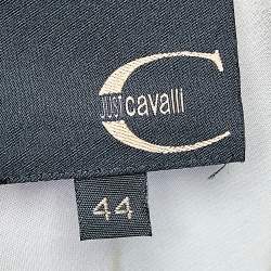 Pre Owned Just Cavalli Pale Yellow Printed Crepe Elasticized Hem Blouse M