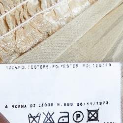 Pre Owned Just Cavalli Pale Yellow Printed Crepe Elasticized Hem Blouse M