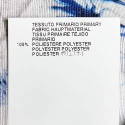 Pre Owned تونك جست كافالي مزين بنقشة الزهور أبيض برقبة مكشكشة مقاس متوسط - ميديوم