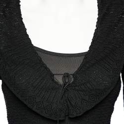 Pre Owned Just Cavalli Black Perforated Knit Top M
