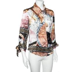 Pre Owned Just Cavalli Multicolor Silk Button Front Shirt M