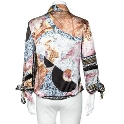 Pre Owned Just Cavalli Multicolor Silk Button Front Shirt M