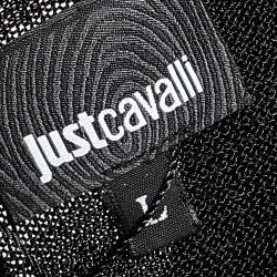 Pre Owned Just Cavalli Black Knit Cutout Detail Tunic L