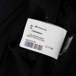 Pre Owned Just Cavalli Black Jersey Contrast Trim Detailed Ruched Dress M