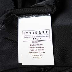 Pre Owned Just Cavalli Black Jersey Contrast Trim Detailed Ruched Dress M