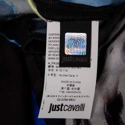 Pre Owned Just Cavalli Multicolored Printed Silk Belted Kaftan Top S