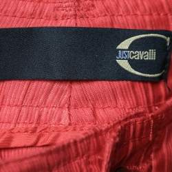 Pre Owned Just Cavalli Red Textured Cotton Mini Skirt S