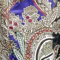 Just Cavalli Multicolor Printed Satin Ruffle Detail Maxi Skirt S