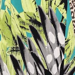 Pre Owned Just Cavalli Multicolor Printed Jersey Mini Wrap Dress L