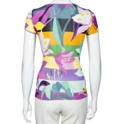 Pre Owned Just Cavalli Multicolored Floral Printed Jersey T-Shirt S