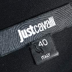 Pre Owned Just Cavalli Neon Yellow Crepe Contrast Waist Detail Tapered Leg Trousers S