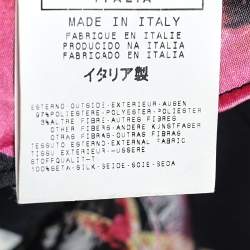 مملوكة مسبقًا توب جست كافالي ساتان أسود مورد مطبوع برقبة مكشكشة مقاس متوسط - ميديوم