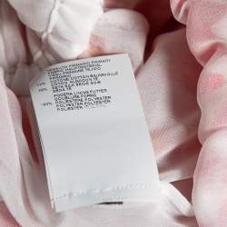 Pre Owned Just Cavalli Red & White Printed Cotton Belted Voile Maxi Dress M