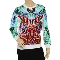Pre Owned Just Cavalli Multicolor Printed Cotton Knit Sweatshirt S