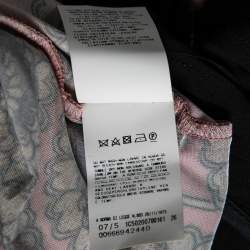 Pre Owned Just Cavalli Pink & Gold Printed Jersey Pintuck Detailed Top L