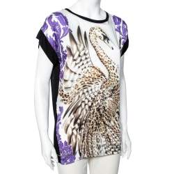 Just Cavalli Multicolor Printed Silk Top XXS