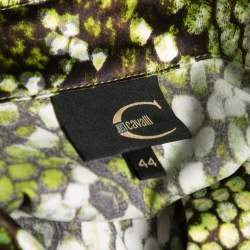 Just Cavalli Green Printed Satin Button Front Shirt M