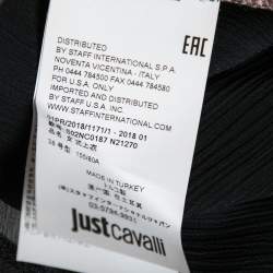 Pre Owned Just Cavalli Pink Jersey Eyelet Embellished Ruffle Trim Sleeves Top S