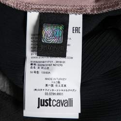 Pre Owned Just Cavalli Pink Jersey Eyelet Embellished Ruffle Trim Sleeves Top S