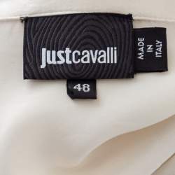 Pre Owned Just Cavalli White Silk Long Sleeve Shirt L