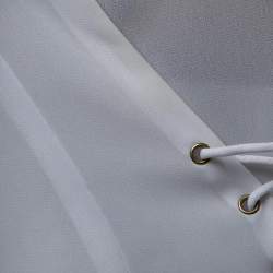 Pre Owned Just Cavalli White Crepe Lace-Up Detail Flute Sleeve Blouse M