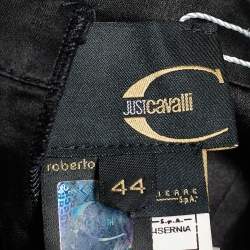 Pre Owned Just Cavalli Black Satin Maxi Corset Dress M