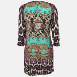 Pre Owned Just Cavalli Multicolor Printed Silk Midi Dress M