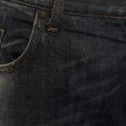Pre Owned Just Cavalli Grey Cotton Distressed Hem Straight Fit Jeans XL/Waist - 36"