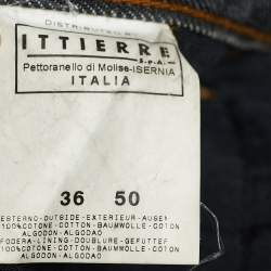 Pre Owned Just Cavalli Grey Cotton Distressed Hem Straight Fit Jeans XL/Waist - 36"