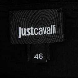 Pre Owned Just Cavalli Black Cotton Lace Detail Maxi Dress L